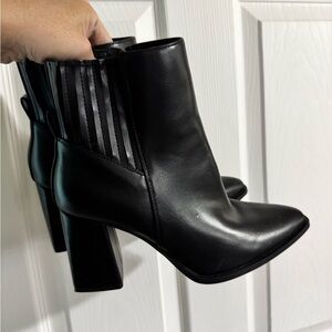 Madden Girl Black Women's Block Heel Ankle Boots - Sleek Pointed Toe